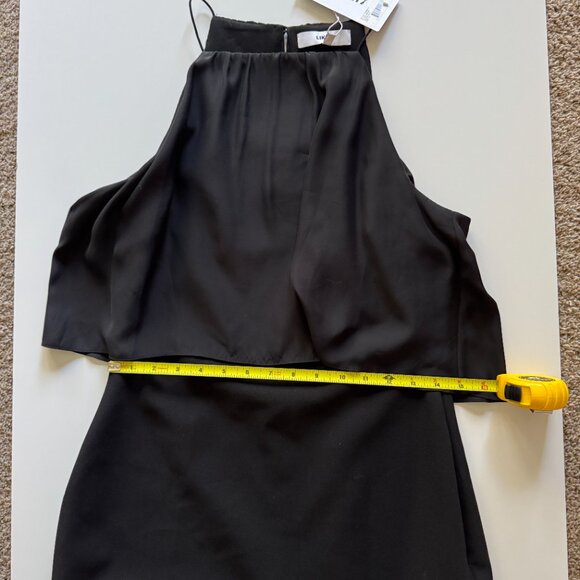 NWT Likely High-Neck Formal Ruffle Bodycon Dress Cocktail Size 10 Black - Picture 4 of 7
